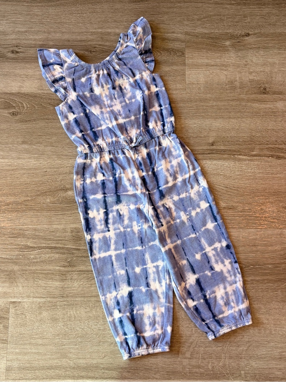 Jumping Beans toddler girls blue tie dye print jumpsuit